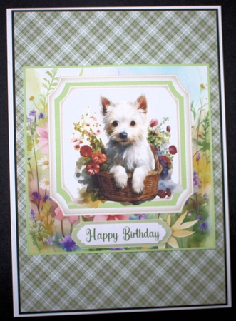 Cute floral Westie card front 15 by Marion Kimberley-Scott