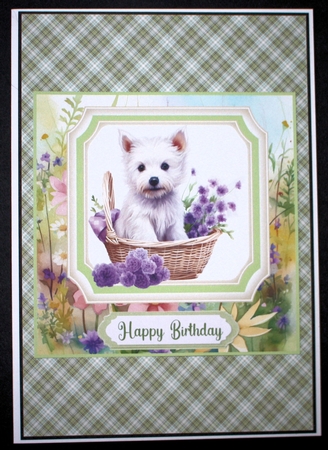 Cute floral Westie card front 20 by Marion Kimberley-Scott