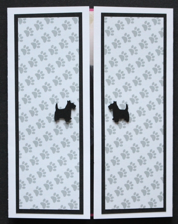 Scottish terrier gate fold card front 4 by Marion Kimberley-Scott