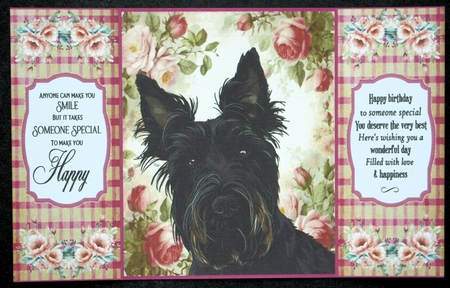 Scottish terrier gate fold card front 5 by Marion Kimberley-Scott