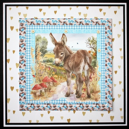 Floral donkey card front 6 by Marion Kimberley-Scott