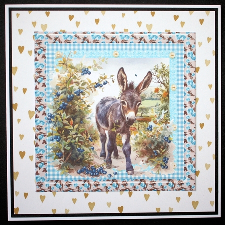 Floral donkey card front 9 by Marion Kimberley-Scott