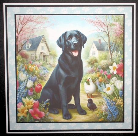 Charming Spring Garden Dogs 14 by Marion Kimberley-Scott