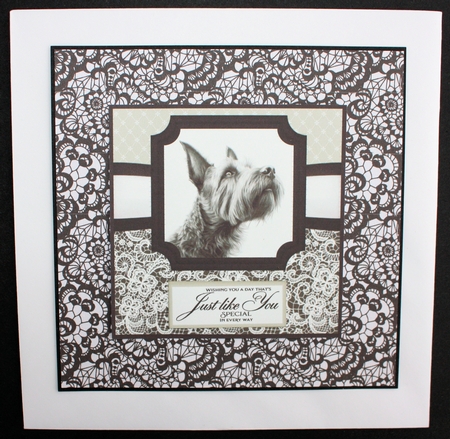 6x6 aprox Mono Scottish terrier card front 2 by Marion Kimberley-Scott