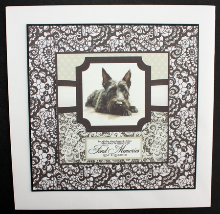 6x6 aprox Mono Scottish terrier card front 6 by Marion Kimberley-Scott