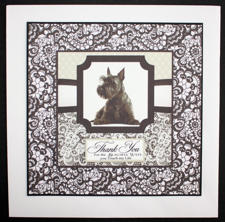 6x6 aprox Mono Scottish terrier card front 8 by Marion Kimberley-Scott