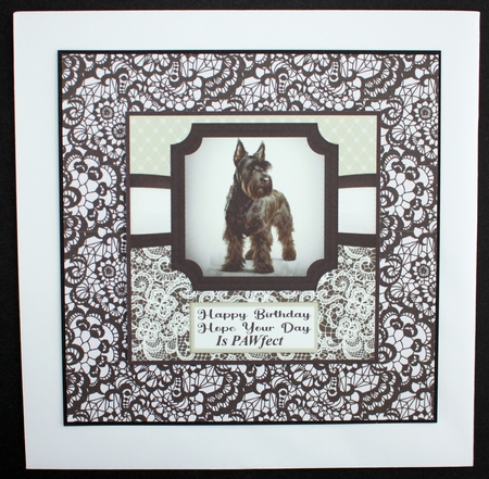 6x6 aprox Mono Scottish terrier card front 10 by Marion Kimberley-Scott