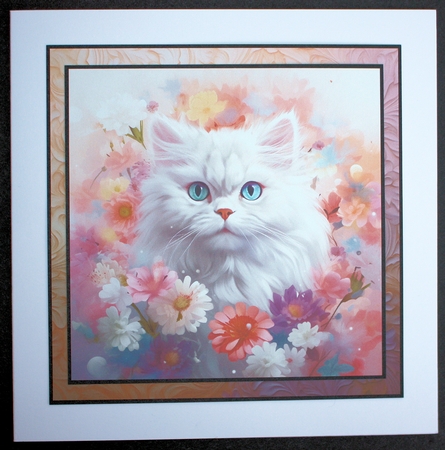 Persian Cat and Flowers Mix 2  by Marion Kimberley-Scott