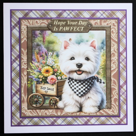 Floral Westie card front 25 by Marion Kimberley-Scott