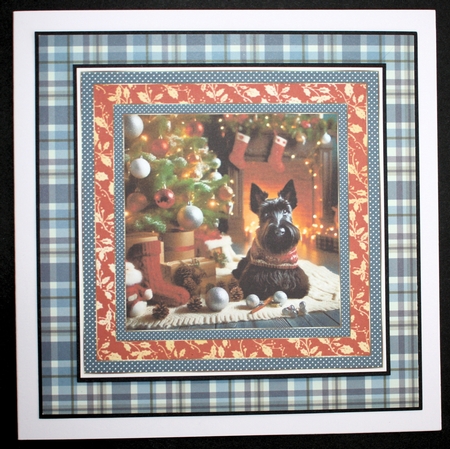 Scottish terrier Christmas scene card front 2 by Marion Kimberley-Scott