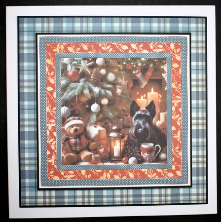 Scottish terrier Christmas scene card front 3 by Marion Kimberley-Scott