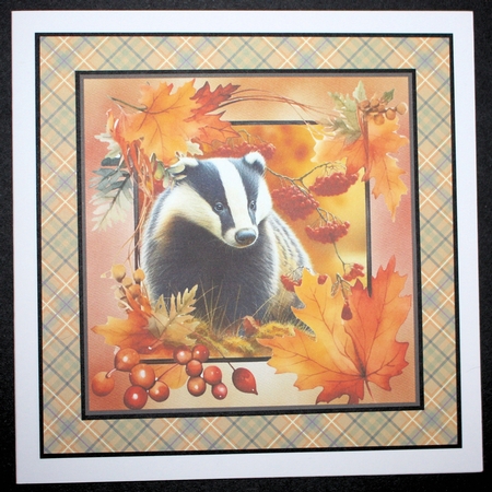 3 Autumn badger card fronts/toppers 2 by Marion Kimberley-Scott
