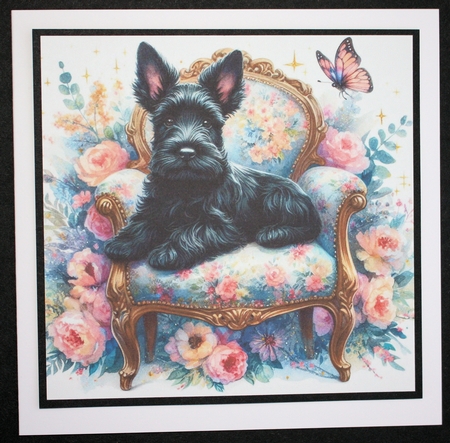 Whimsical Floral Chair Pups 6 by Marion Kimberley-Scott