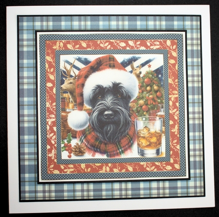 Christmas Scottish terrier with whisky card front 4 by Marion Kimberley-Scott