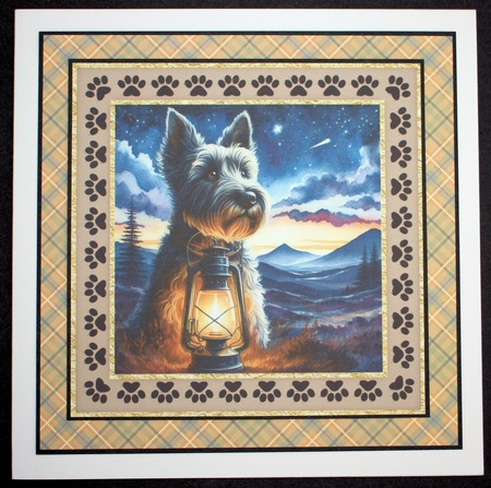 Paw framed twilight dog card front 6 by Marion Kimberley-Scott