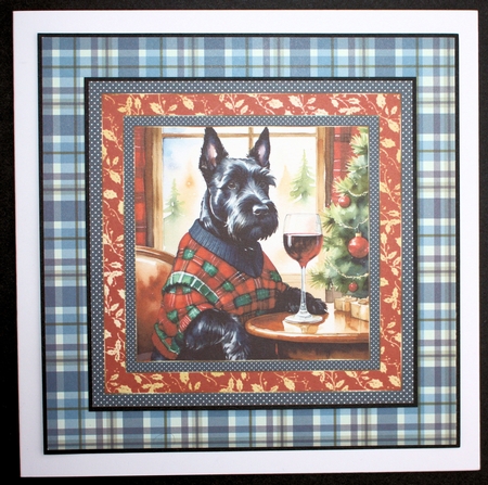 Scottie Christmas cheer card front 4 by Marion Kimberley-Scott