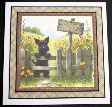 Wild flower dog with sign card front kit by Marion Kimberley-Scott