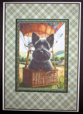 2 Framed Scottie card fronts by Marion Kimberley-Scott