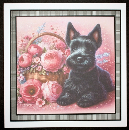 Pink floral basket dog backgrounds kit 3 by Marion Kimberley-Scott