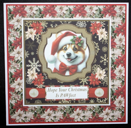 Corgi Santa card front by Marion Kimberley-Scott
