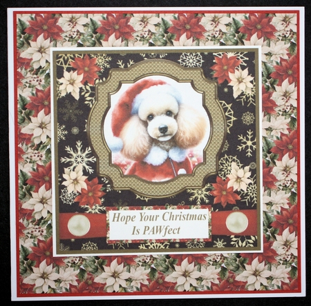 Poodle Santa card front by Marion Kimberley-Scott