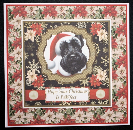 Scottie Santa card front by Marion Kimberley-Scott