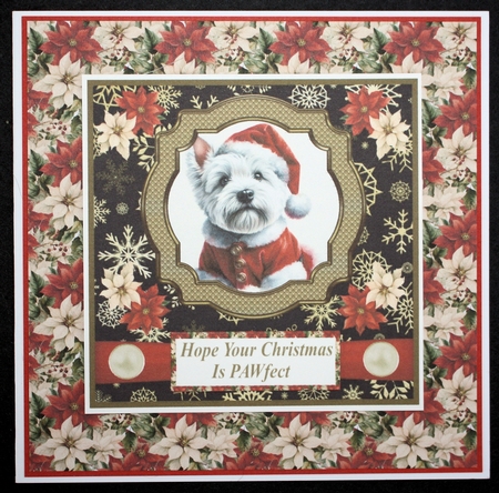 Westie Santa card front by Marion Kimberley-Scott
