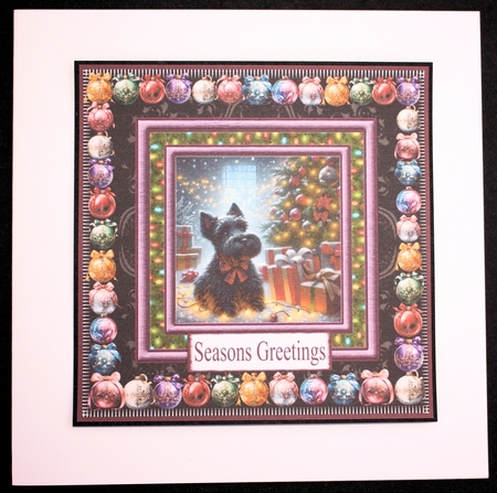Scottie Christmas fairy light card front 3 by Marion Kimberley-Scott