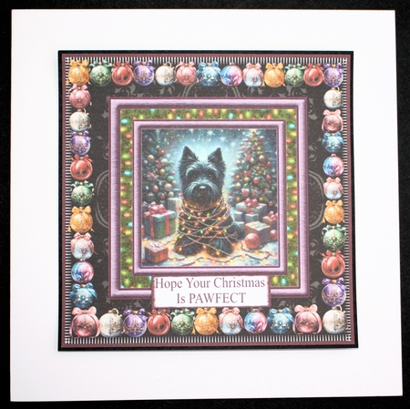 Scottie Christmas fairy light card front 5 by Marion Kimberley-Scott