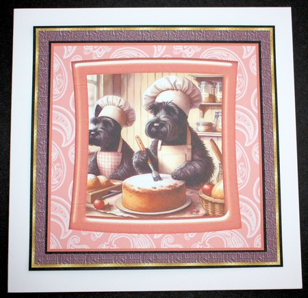 3 Baking Scottish terrier card front/toppers 2 by Marion Kimberley-Scott