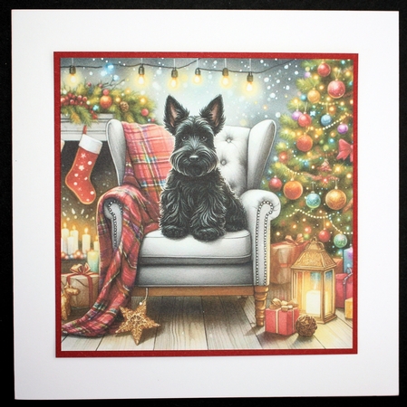 Christmas Chair Pups 6 by Marion Kimberley-Scott