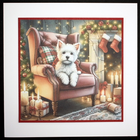 Christmas Chair Pups 7 by Marion Kimberley-Scott