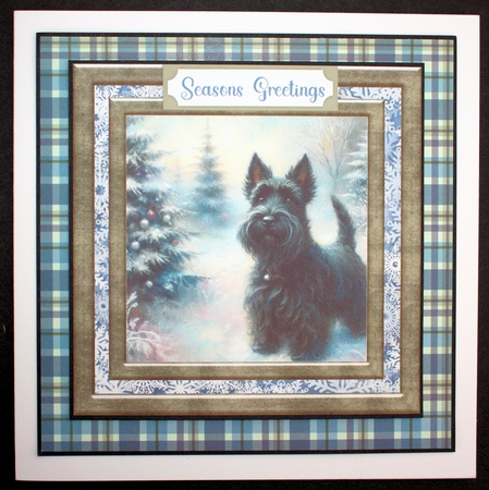Christmas snowflake Scottie card front 8 by Marion Kimberley-Scott