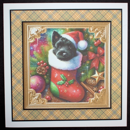 3 Christmas stocking Scottie card fronts/toppers 2 by Marion Kimberley-Scott