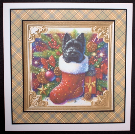 3 Christmas stocking Scottie card fronts/toppers 4 by Marion Kimberley-Scott