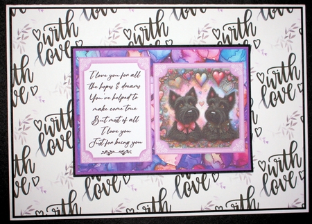 2 Scottish Terrier Anniversary 7x5 card fronts by Marion Kimberley-Scott