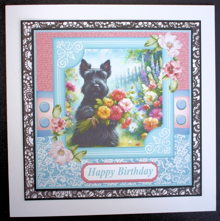 Garden bouquet Scottie card front 10 Featured Gallery Photo