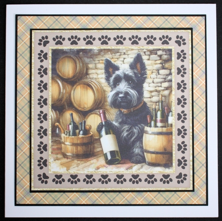 Wine cellar Scottie card front 5 by Marion Kimberley-Scott