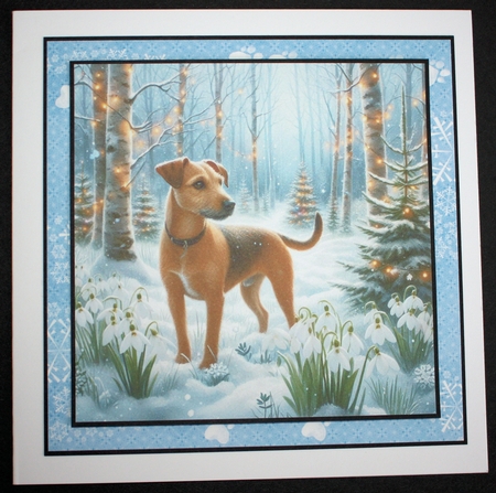 Winter Snowdrop Forest Dogs 3 by Marion Kimberley-Scott