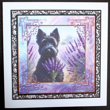 3 Lavender Scottie card front/toppers 2 by Marion Kimberley-Scott