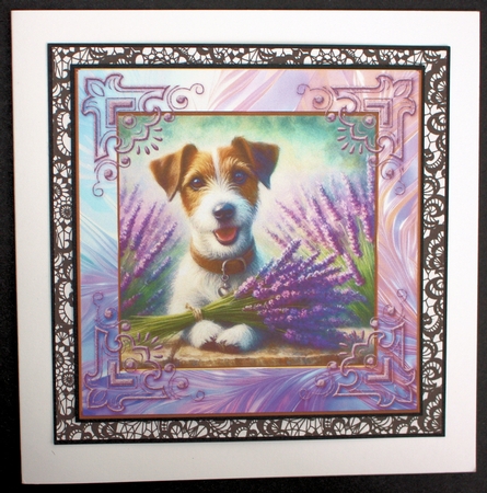 3 Lavender Jack Russel card front/toppers 2 by Marion Kimberley-Scott