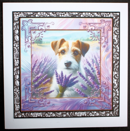 3 Lavender Jack Russel card front/toppers 3 by Marion Kimberley-Scott