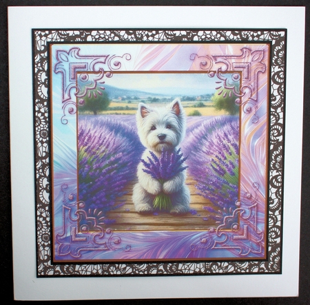 3 Lavender Westie card front/toppers 2 by Marion Kimberley-Scott