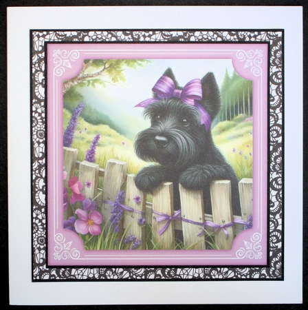 3 Purple floral Scottie card front/toppers 5 by Marion Kimberley-Scott