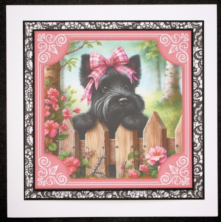 3 Pink floral Scottie card front/toppers 6 by Marion Kimberley-Scott