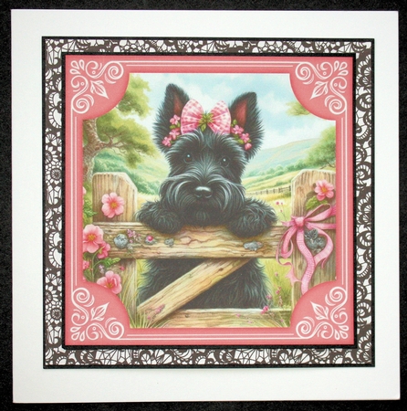 3 Pink floral Scottie card front/toppers 7 by Marion Kimberley-Scott