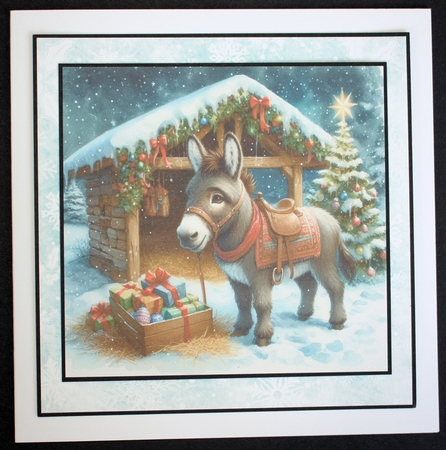 8 Christmas Donkey Card fronts 6 x 6 JPEG by Marion Kimberley-Scott