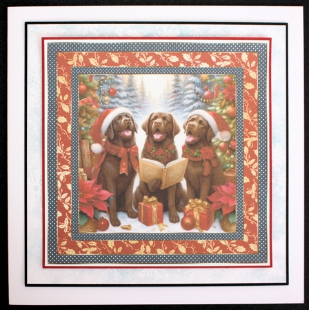 Christmas carol pups card front 4 by Marion Kimberley-Scott