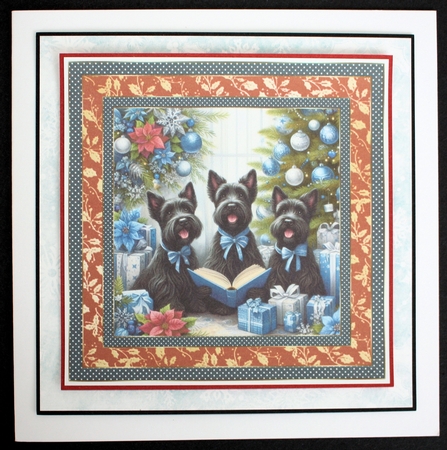 Christmas carol pups card front 5 by Marion Kimberley-Scott
