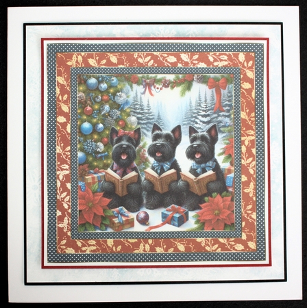 Christmas carol pups card front 7 by Marion Kimberley-Scott